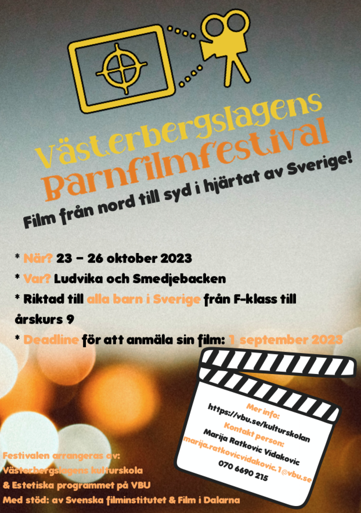 affisch för Västerbergslagens Barnfilmfestival