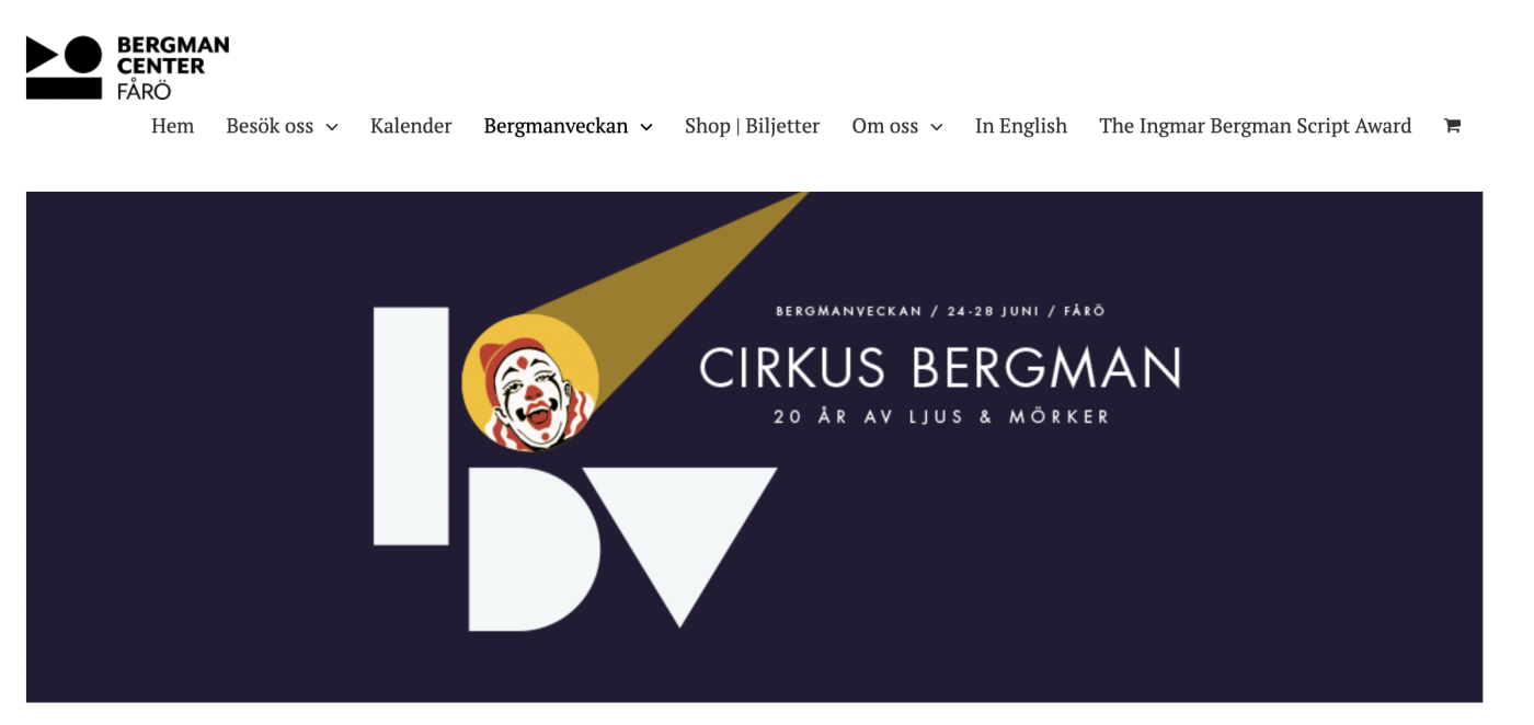 text med Cirkus Bergman 20 år av ljus och mörker