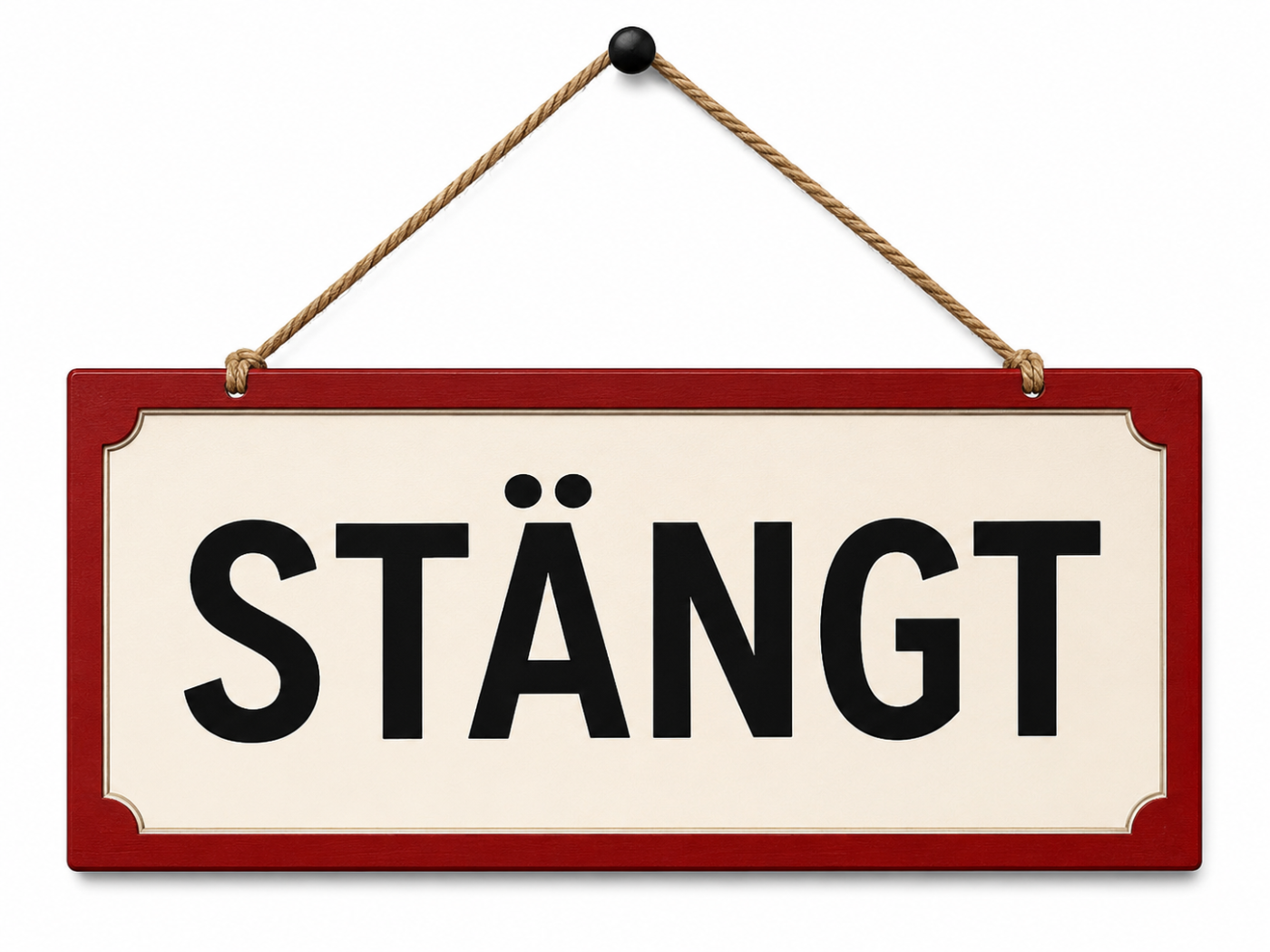 skylt med texten stängt på.