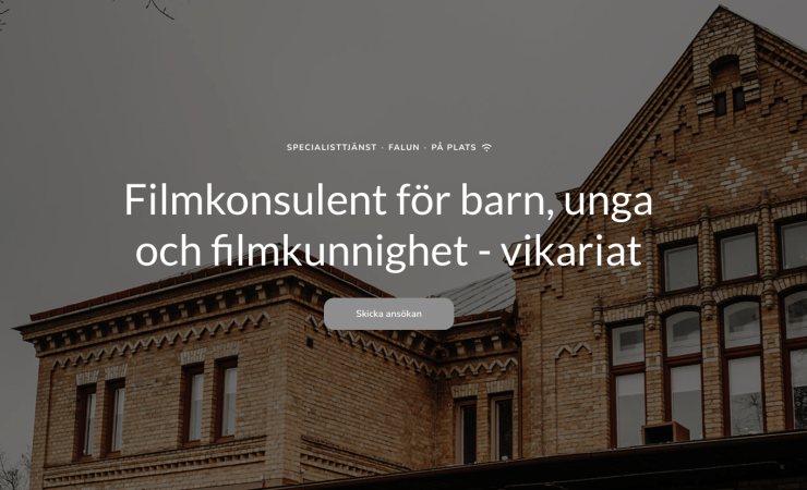 Film i Dalarna söker vikarierande filmkonsulent för barn, unga och filmkunnighet